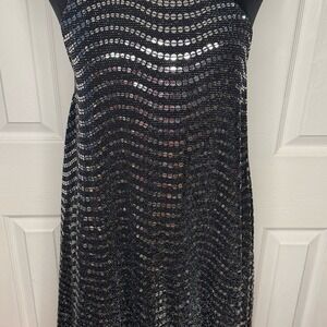 EVERLY SEQUENCE DRESS-SZ MED silver/black